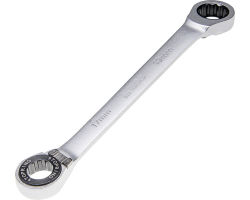 Clé à cliquet polygonale avec ouverture de clé de 17 millimètres et 19 millimètres