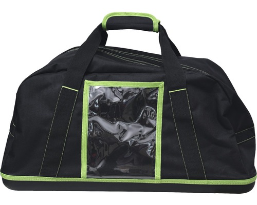 Schwarze Werkzeugtasche mit transparentem Fach