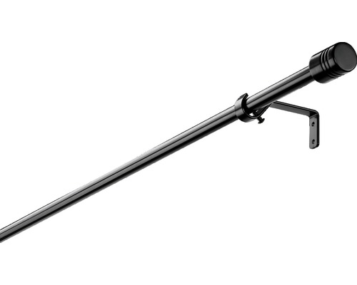 Gardinenstangen Set ausziehbar schwarz 100-200 cm Ø 13/16 mm-0