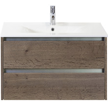 Waschtischunterschrank mit Waschbecken und zwei Schubladen