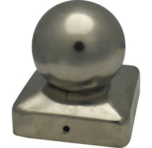 Chapeau pour poteau avec boule 7 x 7 cm acier inoxydable-thumb-0