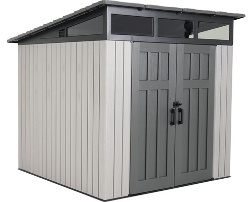 Geräteschuppen mit Doppeltür und Oberlichtfenstern