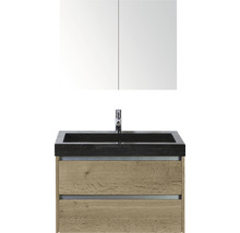 Waschtischkombination mit Unterschrank, Waschbecken und Spiegelschrank für das Badezimmer
