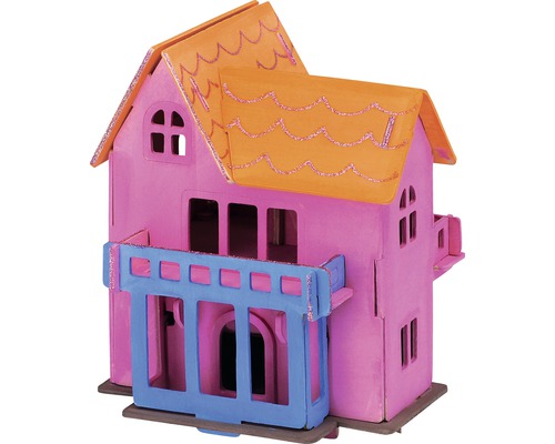 Puppenhaus aus Holz mit Balkon