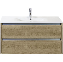 Set de meubles de salle de bains Sanox Dante lxhxp 101 x 52 x 46 cm couleur de façade chêne nature avec vasque en céramique blanc