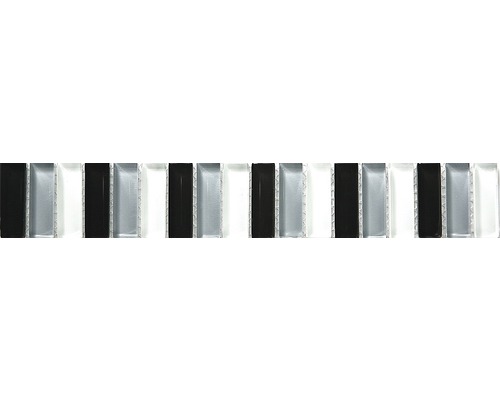 Glasbordüre Stäbchen schwarz-grau-weiß