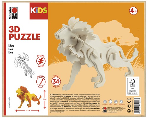 Puzzle 3D lion Marabu KiDS