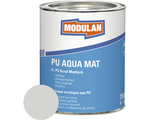 MODULAN 6200 PU Lack Aqua Matt RAL 7035 lichtgrau 750 ml MODULAN PU Aqua Mattlack im Farbeimer
