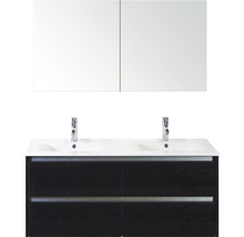 Badmöbel-Set Sanox Dante BxHxT 121 x 170 x 46 cm Frontfarbe black oak mit Waschtisch Keramik weiß