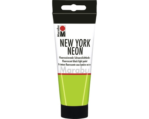 Peinture à effet Marabu New York Neon vert fluo 365 100 ml Tube de peinture fluorescente pour lumière noire