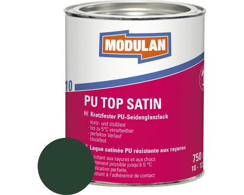 Laque MODULAN 6110 PU Top satin RAL 6005 vert mousse 750 ml Boîte de laque Modulan PU Top Satin