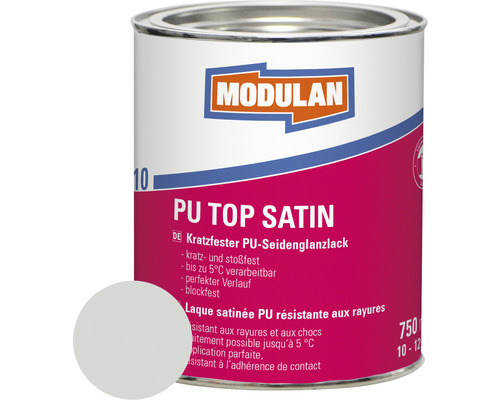 MODULAN 6110 PU Lack Top Satin RAL 7035 lichtgrau 750 ml PU-Seidenglanzlack in einer Dose