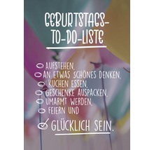 Postkarte Geburtstags-To-Do-Liste 10,5x14,8 cm