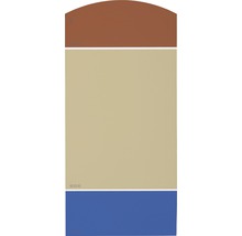Farbmusterkarte mit drei Farbtönen