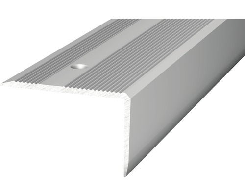 Nez de marche aluminium argenté perforé 40 x 25 x 2500 mm