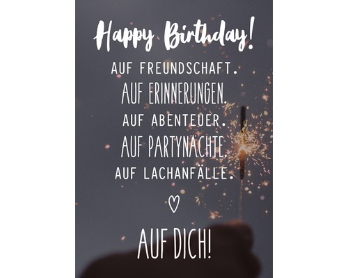 Carte postale Happy Birthday! Auf Dich! 10,5x14,8 cm