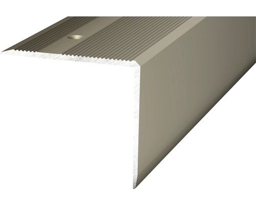 Nez de marche aluminium acier inoxydable mat perforé 45 x 40 x 1000 mm