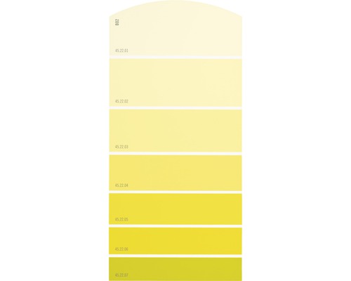 Carte échantillon de peinture B02 univers des couleurs jaune 21x10 cm