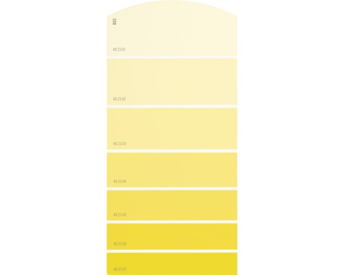 Farbmusterkarte Farbtonkarte B03 Farbwelt gelb 21x10 cm