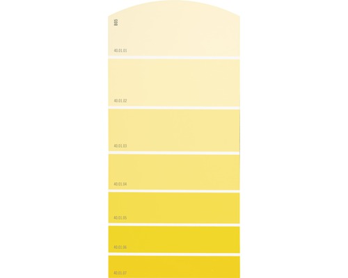Carte échantillon de peinture B05 univers des couleurs jaune 21x10 cm