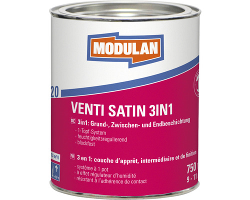 Pot de peinture Modulan Venti Satin 3en1 pour couche de fond, intermédiaire et de finition