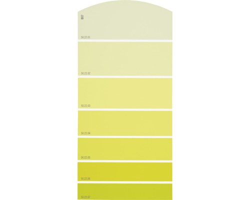 Farbmusterkarte Farbtonkarte B07 Farbwelt gelb 21x10 cm