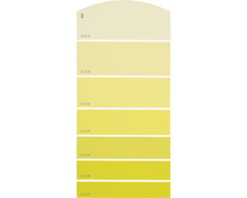 Farbmusterkarte Farbtonkarte B08 Farbwelt gelb 21x10 cm