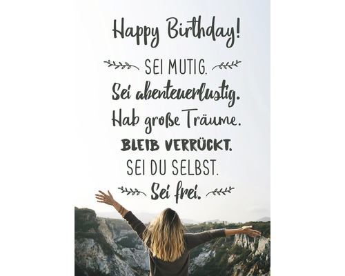 Carte postale Happy Birthday! Sei Mutig! 10,5x14,8 cm