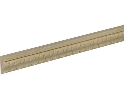 Schnitzleiste D052 Fichte/Kiefer 12 x 33 x 2400 mm Holz-Zierleiste mit Muster