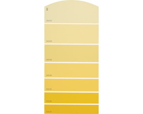 Farbmusterkarte Farbtonkarte B12 Farbwelt gelb 21x10 cm