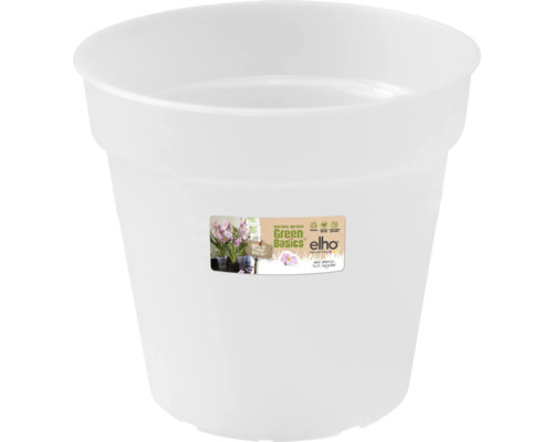 Pflanztopf elho Provence Orchidee Kunststoff Ø 15 H 14 cm transparent Weißer Blumentopf aus Kunststoff mit Etikett