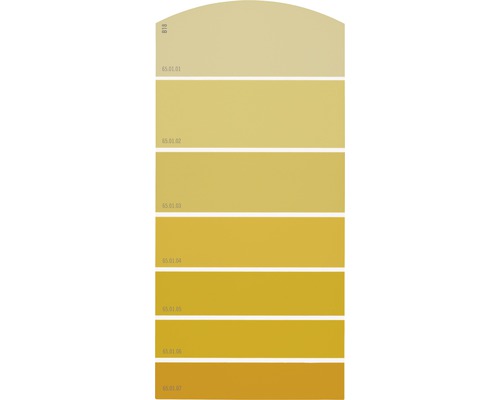 Carte échantillon de peinture B18 univers des couleurs jaune 21x10 cm