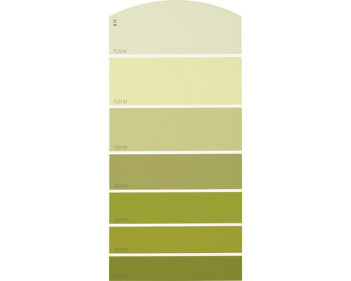 Farbmusterkarte Farbtonkarte B19 Farbwelt gelb 21x10 cm