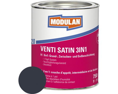 Laque MODULAN 6120 Venti satin 3en1 RAL 7016 gris anthracite 750 ml Boîte de peinture Modulan Venti Satin 3en1