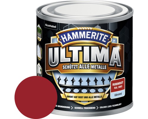 Hammerite laque de protection pour métaux Ultima Ral 3003 rouge rubis brillant 250 ml