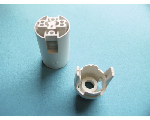 Douille de lampe fluorescente et tête de lampe en plastique