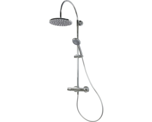 Colonne de douche avec thermostat Breuer Aquamaxx 200 pomme haute ronde chrome 9241008000099