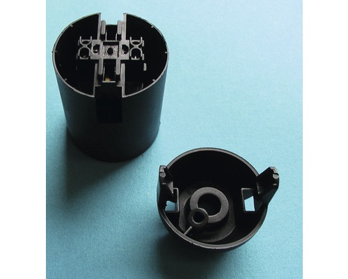 Accessoires de lampe noires, composées de deux parties