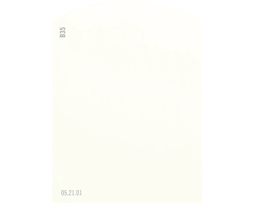 Farbmusterkarte Farbtonkarte B35 Off-White Farbwelt gelb 9,5x7 cm