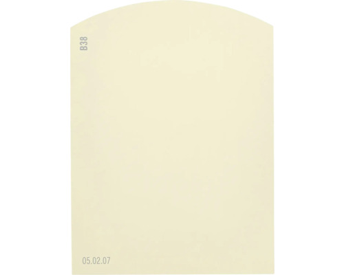 Farbmusterkarte Farbtonkarte B38 Off-White Farbwelt gelb 9,5x7 cm
