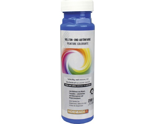 Peinture plein ton et colorant HORNBACH bleu 250 ml Teinte colorante en récipient de 250 ml