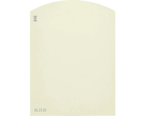 Carte échantillon de peinture B46 Off-White univers des couleurs jaune 9,5x7 cm Représentation abstraite avec le texte B46 et 05.23.03