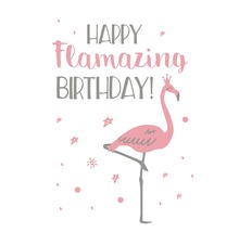 Carte d''anniversaire avec motif de flamant rose et inscription Happy Flamazing Birthday