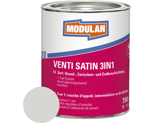 MODULAN 6120 Venti Lack Satin 3in1 RAL 7035 lichtgrau 750 ml