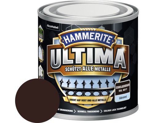 Laque de protection pour métaux Hammerite Ultima Ral 8017 marron chocolat brillant 250 ml