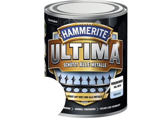 Hammerite Metallschutzlack Ultima Ral 9016 verkehrsweiß glänzend 750 ml