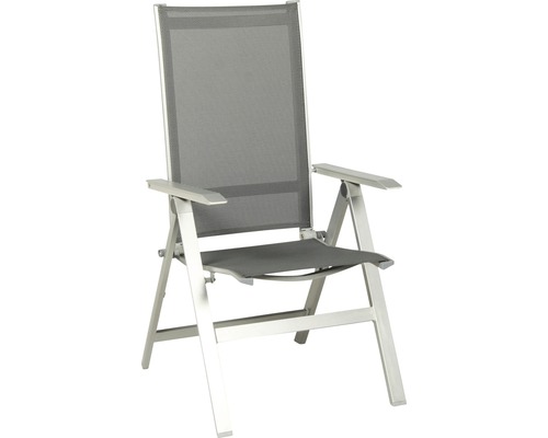 Salon de jardin Acamp 4 places avec table,4 chaises aluminium gris
