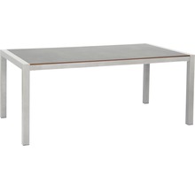 Table de jardin rectangulaire avec plateau et cadre en métal
