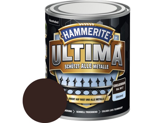 Hammerite laque de protection pour métaux Ultima Ral 8017 marron chocolat brillant 750 ml
