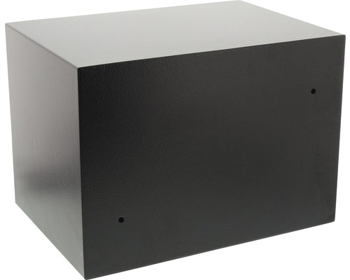 Würfelförmiger Tresor mit Bohrlöchern zur Befestigung